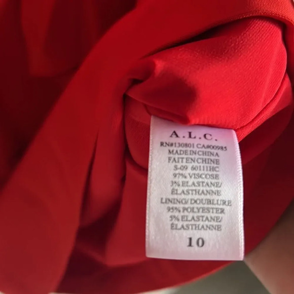 ALC Clarence Ruffled Front Dress Red - Picture 10 of 12